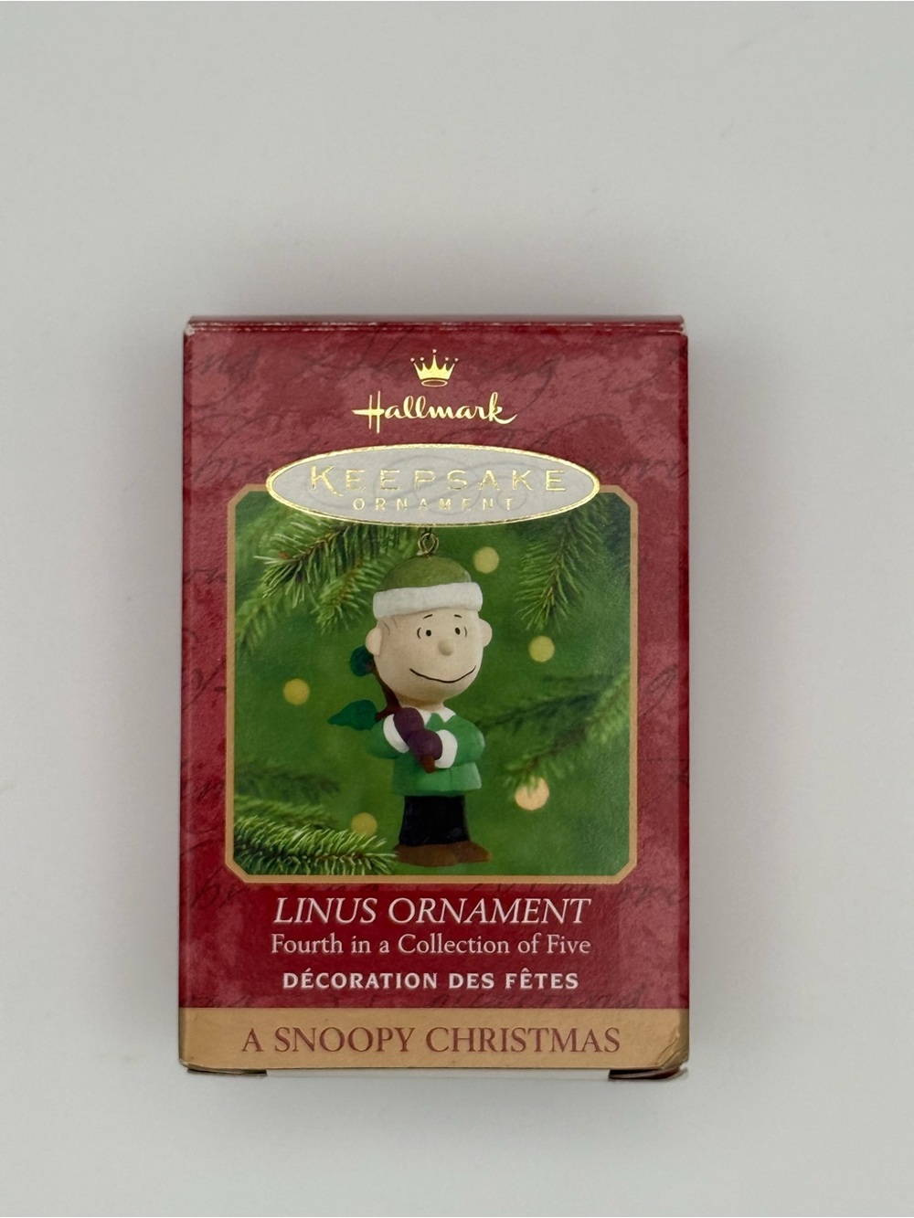 Vintage Hallmark Linus Keepsake Ornament in Red and Green Box